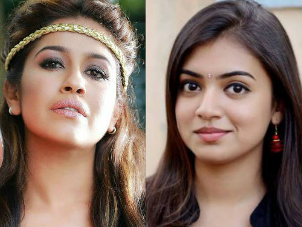 നസ്‌റിയയും രഞ്ജിനിയും ആനപ്പുറത്ത്