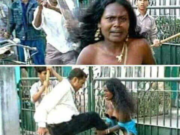 വളഞ്ഞിട്ട് യുവതിയെ മര്‍ദ്ദിച്ചു