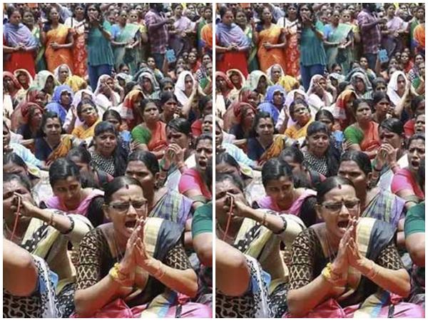 നിലയ്ക്കലില്‍ നടക്കുന്ന പ്രതിഷേധം