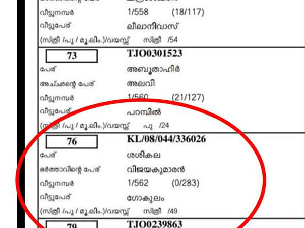 വോട്ടര്‍ പട്ടികയില്‍