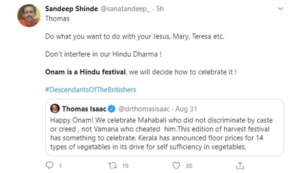Onam is a Hindu Festival 