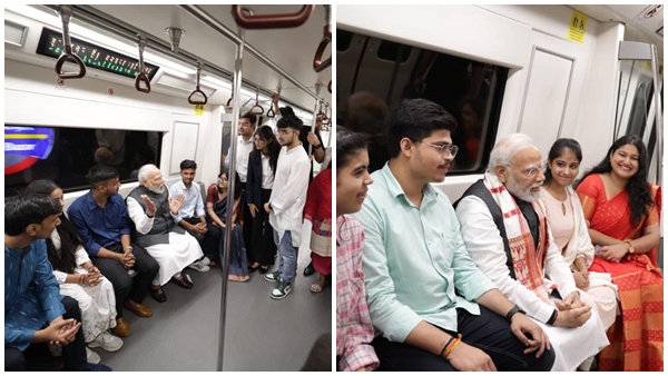 Narendra Modi in Delhi Metro