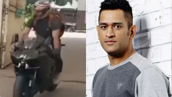 MS DHONI RIDING BIKE