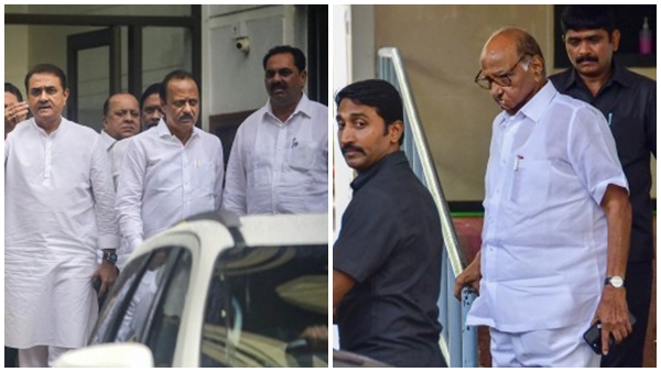 sharad pawar meets Ajit Pawar