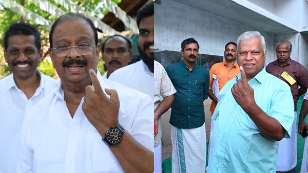 kannur-candidates-cast-vote