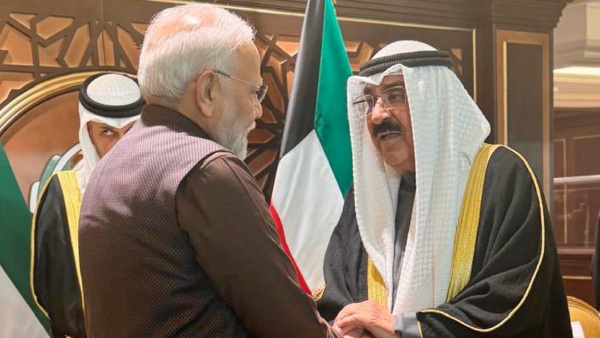 modi with kuwait emir