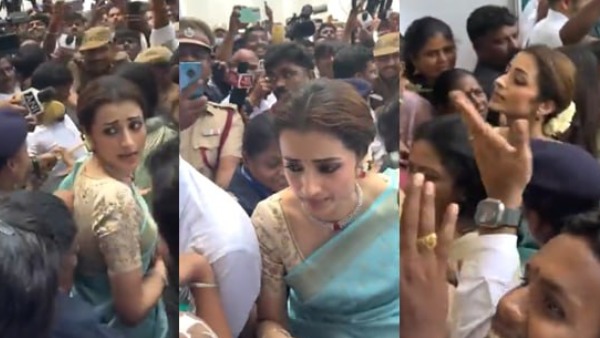 actress trisha mobbed at vijya oath program