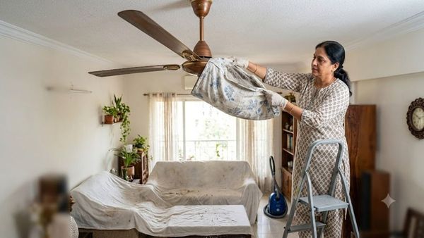 Cleaning dusty ceiling fan blades safely at home Cleaning dusty ceiling fan blades safely at home