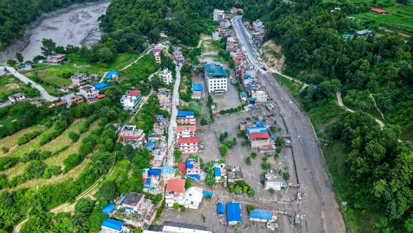 nepal flood arial picture