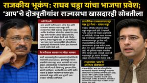 राजकीय भूकंप: राघव चड्ढा यांचा भाजप प्रवेश; 'आप'चे दोनतृतीयांश राज्यसभा खासदारही सोबतीला