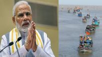 वाढवण बंदराचे पंतप्रधानांच्या हस्ते भूमिपूजन, मच्छिमार बांधवांचा बोटींना काळे झेंडे,फुगे लावून निषेध