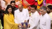 शरद पवारांनी जावई अन् नातीसोबत घेतले लालबागच्या राजाचे दर्शन 