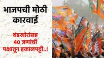 मोठी बातमी! बंडखोरांसह पदाधिकाऱ्यांना भाजपचा दणका, पक्ष शिस्त न पाळल्याने 40 जणांची हकालपट्टी!