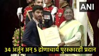 नेमबाज मनू, चेस चॅम्पियन डी गुकेशसह 4 खेळाडूंना खेलरत्न पुरस्कार प्रदान, राष्ट्रपतींनी केले सन्मानित