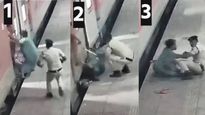 VIDEO : रेल्वे चिरडणारच.. तेवढ्यात पोलिस देवदुतासारखे आले, मागे खेचले अन् महिलेचा जीव वाचला!   