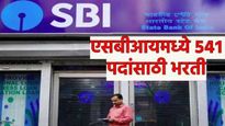 SBI मध्ये नोकरीची मोठी संधी! 541 जागांसाठी पदभरती होणार, आजपासून भरा अर्ज, अंतीम तारीख कधी? वाचा  