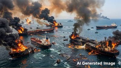 नको तेच घडलं! इराणचा होर्मुज समुद्रधुनीमध्ये मिसाईल हल्ला! 10 तेलवाहू जहाजे भस्मसात; इंधनाला फटका 