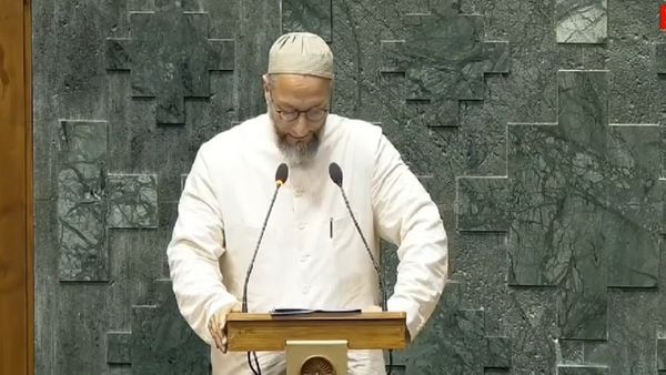 असदुद्दीन ओवेसी यांनी संसदेत दिला 'जय पॅलेस्टाईन'चा नारा