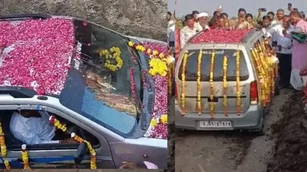 शेतकऱ्याचा नादच खुळा! 'लकी' कार स्क्रॅप करण्याऐवजी तिला पुरलं; अंत्यविधी काढून गावाला जेवणही दिलं