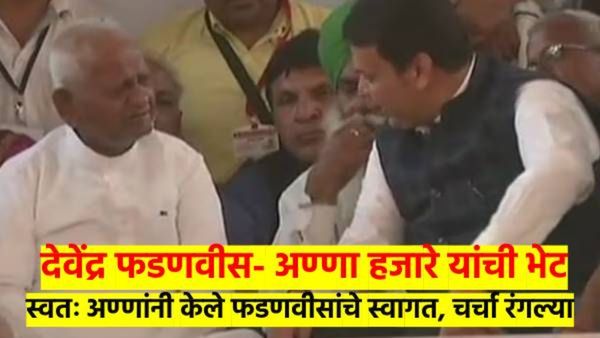 देवेंद्र फडणवीस- आण्णा हजारेंच्या भेटीने भुवया उंचावल्या; स्वतः हजारेंनी केलेले स्वागतही आले चर्चेत
