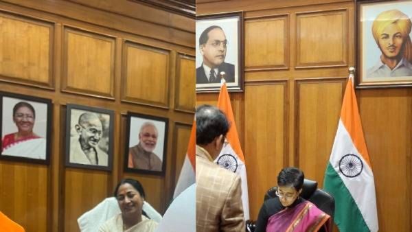 दिल्लीत रंगले फोटोपुराण; आपच्या आरोपानंतर भाजप म्हणते, आंबेडकर-भगतसिंगांच्या फोटोची फक्त जागा बदलली