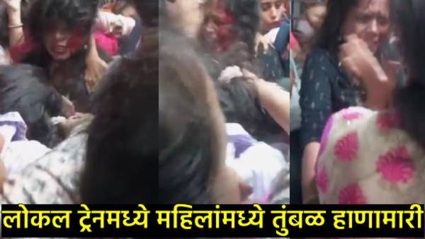 Video Viral : मुंबईत लोकल ट्रेनमध्ये महिलांची तुंबळ हाणामारी, रक्तबंबाळ होईस्तर झोडपलं, कारण काय?