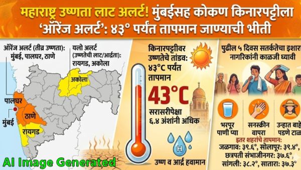 महाराष्ट्र तापणार! मुंबईसह कोकण किनारपट्टीला 'ऑरेंज अलर्ट'; उन्हाच्या तीव्र झळांनी जनजीवन विस्कळीत 