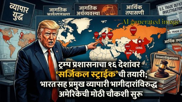 ट्रम्प प्रशासन पुन्हा भारतावर टॅरिफ लादणार; प्रमुख व्यापारी भागीदारांविरुद्ध अमेरिकेची मोठी चौकशी!  