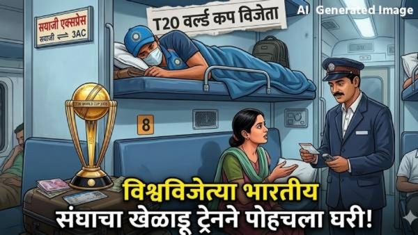 वर्ल्ड कप जिंकून हा क्रिकेटर ट्रेनने घरी परतला! 