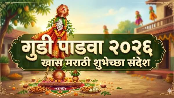 Gudi padwa 2026 wishes in Marathi : गुढीपाडव्यानिमित्त नववर्षाचे खास 30 शुभेच्छा संदेश शेअर करा