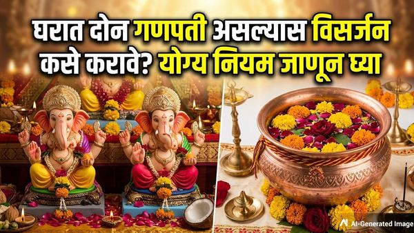 घरात दोन गणपती असतील तर विसर्जन कसे करावे? विसर्जनाचा योग्य नियम जाणून घ्या