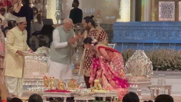 nant ambani and radhika merchant blessing ceremony