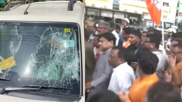 kolkata rape murder case Violence during Bengal Bandh  BJP leader s car fired upon  bomb hurled
