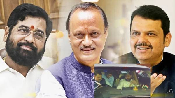 Eknath Shindes vehicle driven by Devendra Fadnavis