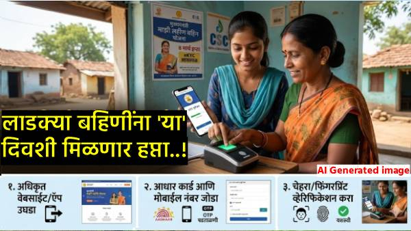Ladki bahin yojana 8 march installment-update ekyc steps marathi