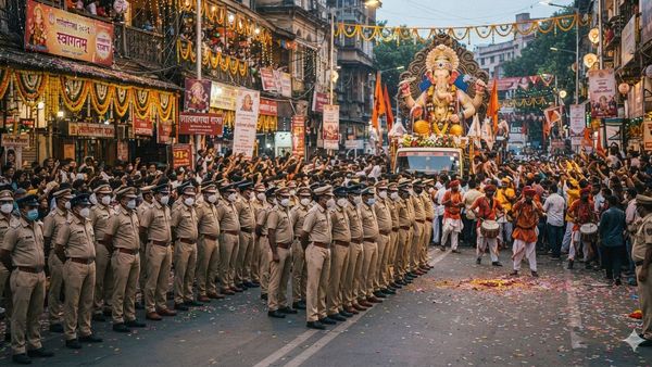 Idol of Lord Ganesha and Haritalika puja setup