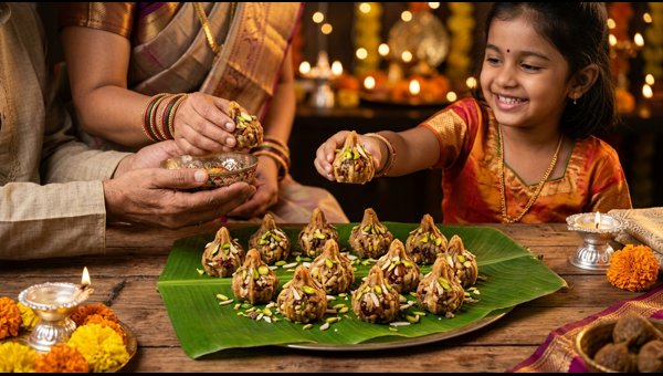Assorted homemade instant modaks for Ganesh Chaturthi