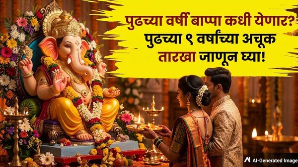 Ganesh Chaturthi festival calendar showing yearly arrival dates