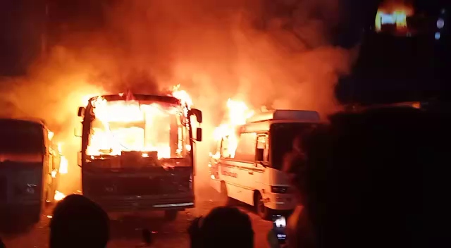 Fire at Puri bus stand