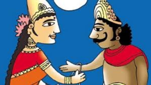 King Bali Ties Rakhi to Lord Vishnu