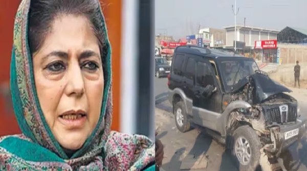 Mehbooba Mufti, car accident,