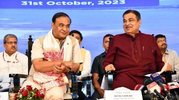 Nitin Gadkari and Himanta Vishwa Sharma