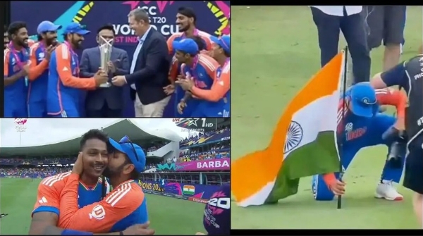 Rohit Sharma kisses Hardik