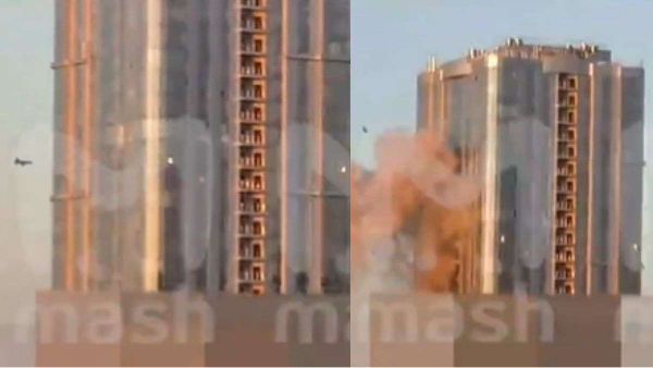 Drone crashes into 38-storey building in Russia