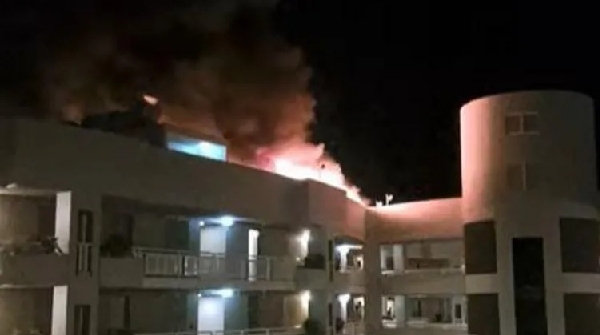 plane crash in hotel roof