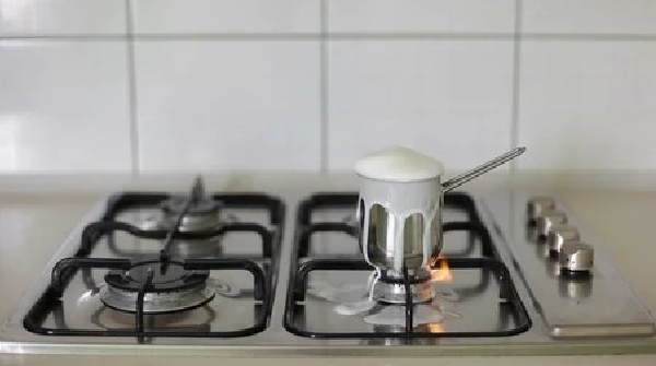 milk in gas stove