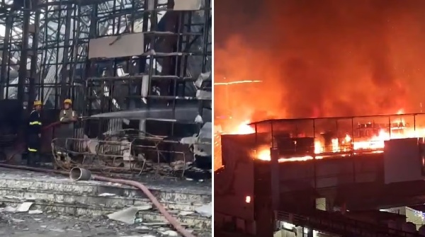 Massive fire breaks out in Noida banquet hall
