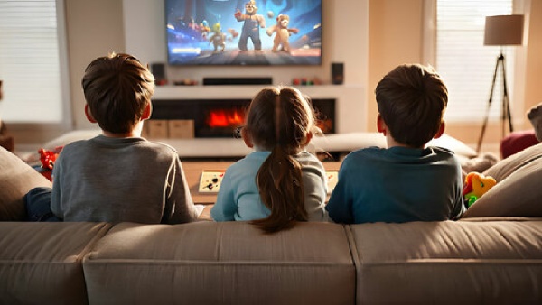 children to TV