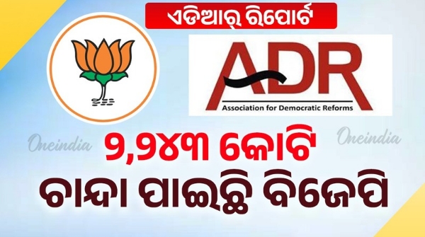 ADR Report BJP receives highest donation of Rs 2 243 crore