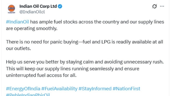 Advice from IOCL not to panic Advice from IOCL not to panic